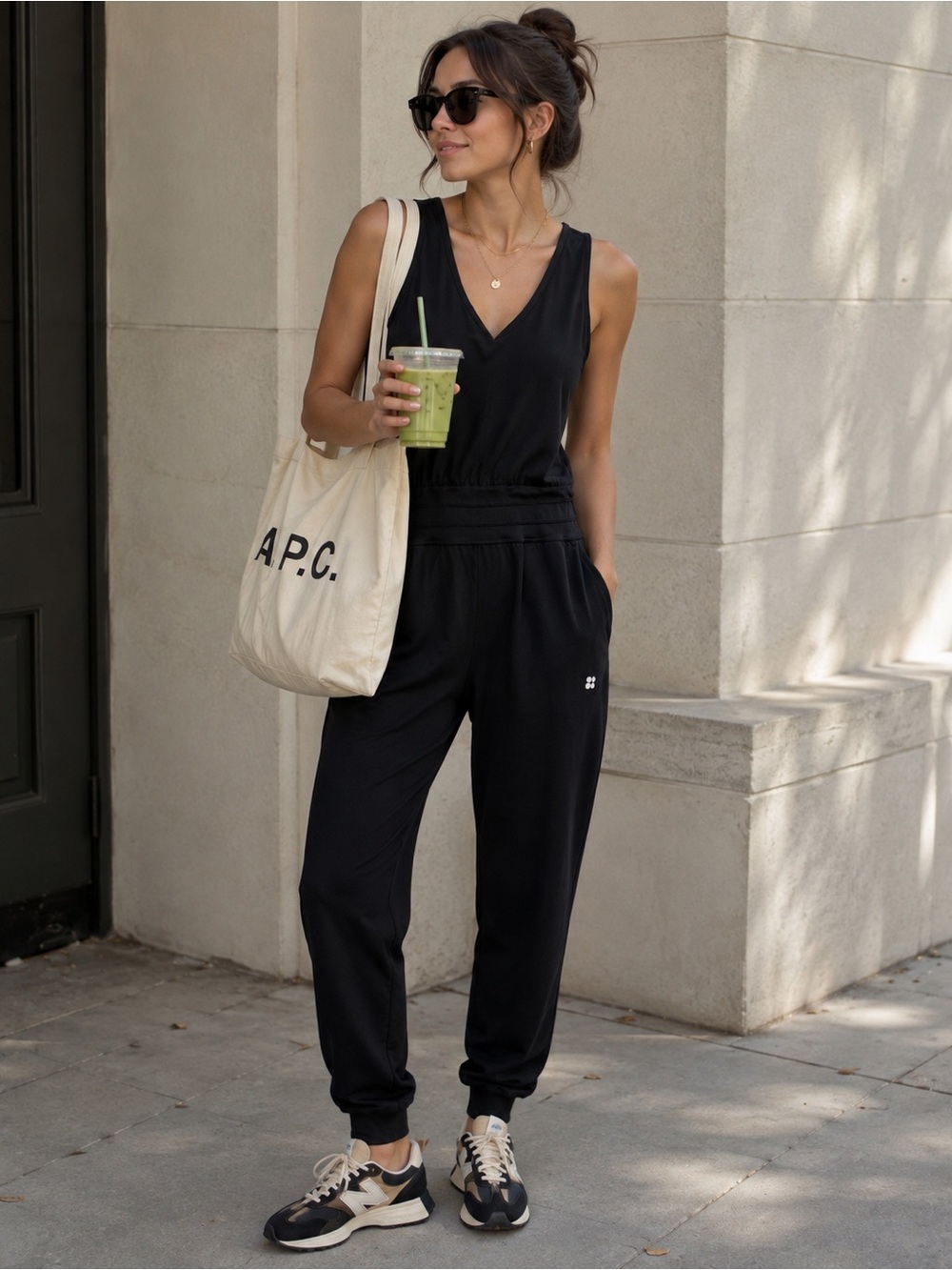Sweaty Betty Gaia Yoga Jumpsuit Black Size M NWT